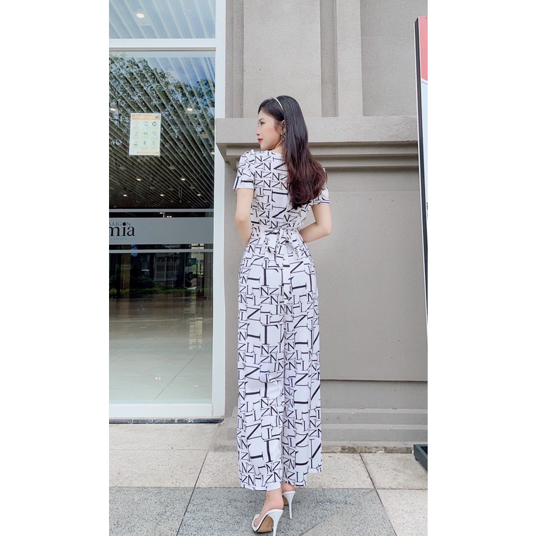 HÀNG TK - JUMPSUIT LỤA SUÔNG DÀI IN HOẠ TIẾT CAO CẤP - MH497