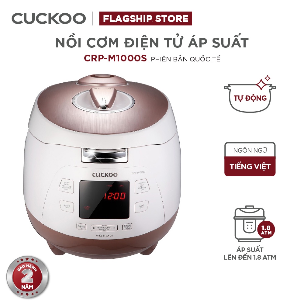 [Mã ELHADEV giảm 4% đơn 300K] Nồi Cơm Điện CUCKOO 1,8 lít CRP-M1000S - Hàng chính hãng - Chất lượng Hàn Quốc