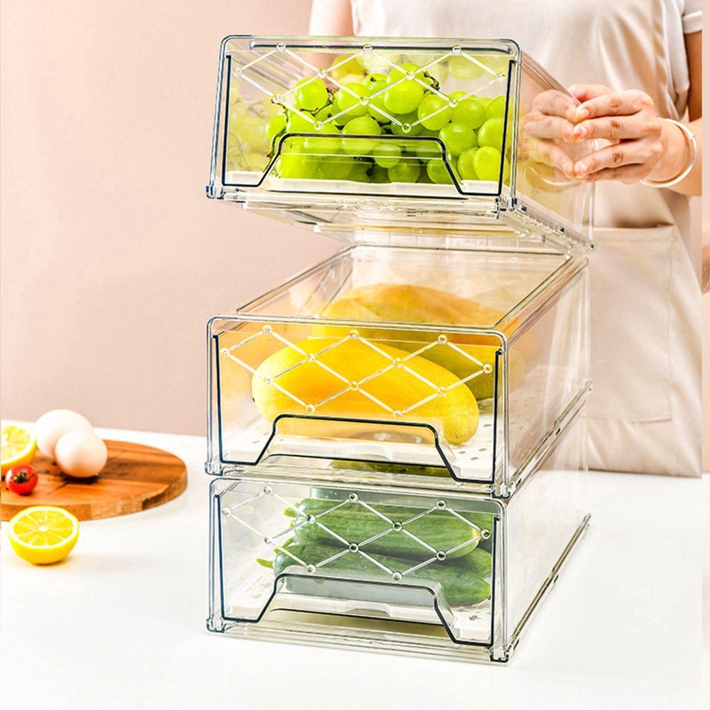 Hộp Đựng Đồ Trong Suốt Chống Trượt Có Thể Tháo Rời Tiện Dụng Cho Nhà Bếp