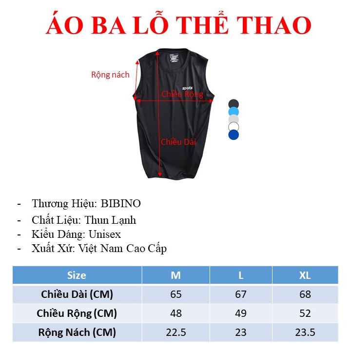 Áo tanktop nam nữ tập GYM thun lạnh mềm mịn thoáng mát form rộng áo ba lỗ sát nách dáng thể thao đẹp cao cấp BIBINO