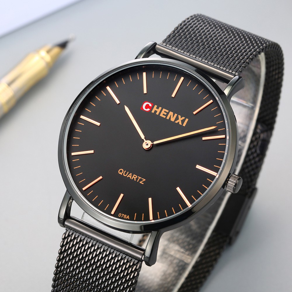 Đồng Hồ Đeo Tay Chexi Chống Thấm Nước Siêu Mỏng Bằng Thép Không Gỉ Dành Cho Nam