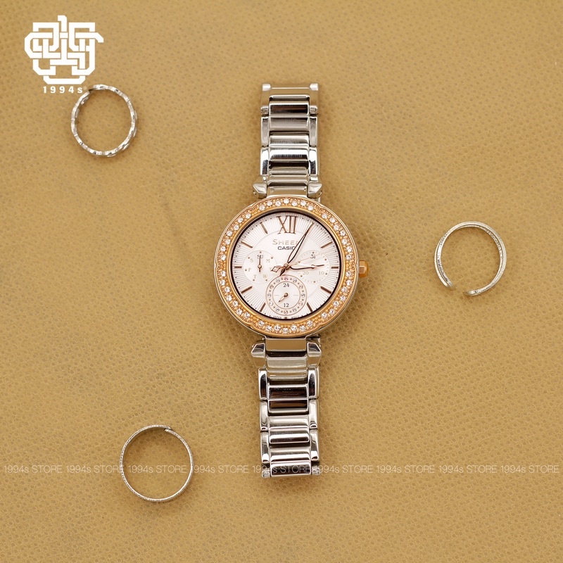 Đồng hồ nữ Casio Sheen SHE-3061SG-4A đính đá chính hãng