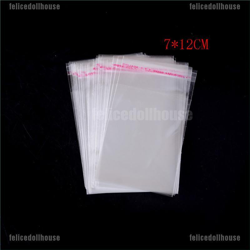 Bộ 100 Túi OPP Nhựa Trong Suốt Tự Dính Dùng Đựng Trang Sức