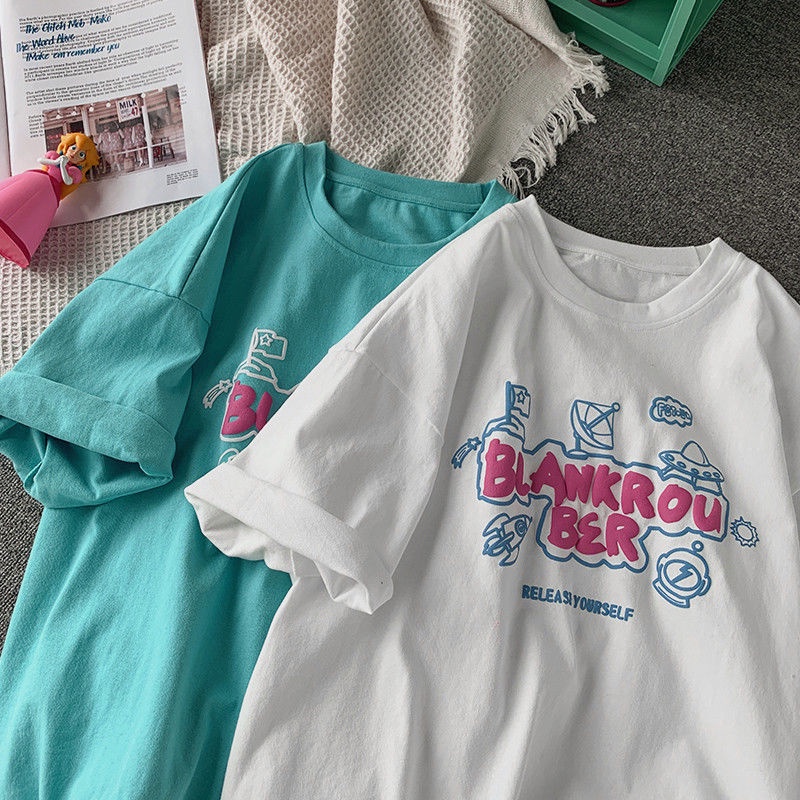 NRVP Áo Thun Nữ Cổ Tròn Ngắn Tay Thời Trang Mùa Hè Phong Cách Hàn Quốc 2022