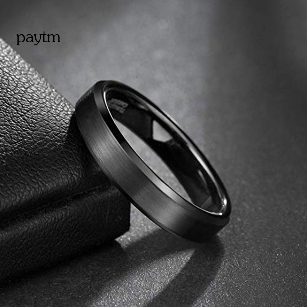 PM Wedding Engagement 4mm Tungsten Carbide Band Ring Men Women Finger Jewelry Gift