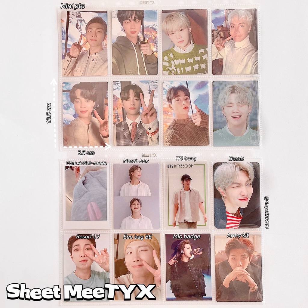 Sheet MeeT YX A4 chính hãng đựng card, ảnh | Tiny Strawee