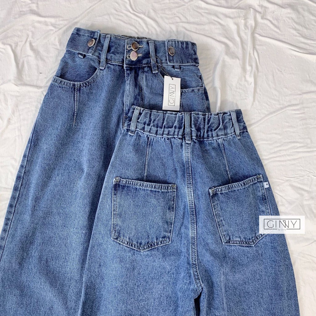 Quần Baggy Nữ Jean Hack Dáng KHA-014 | Vải Jean Wash Xịn | Hàng Đẹp | GinHouse Shop