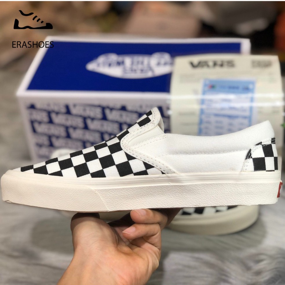 Tặng Nước Hoa [EraShoes] Giày Vans vault caro (Checkerboard Slip On) Bản SlÊU CẤP Nam/Nữ (Chụp tại Shop)