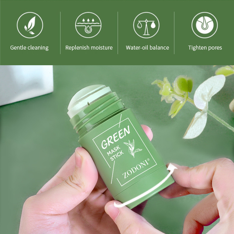 【Ready Stock】 Green Tea eggplant oil Mask, clean the mud film Purifying Clay Stick Mask Oil Control Anti-Acne Remove Blackheads 【queen2019】