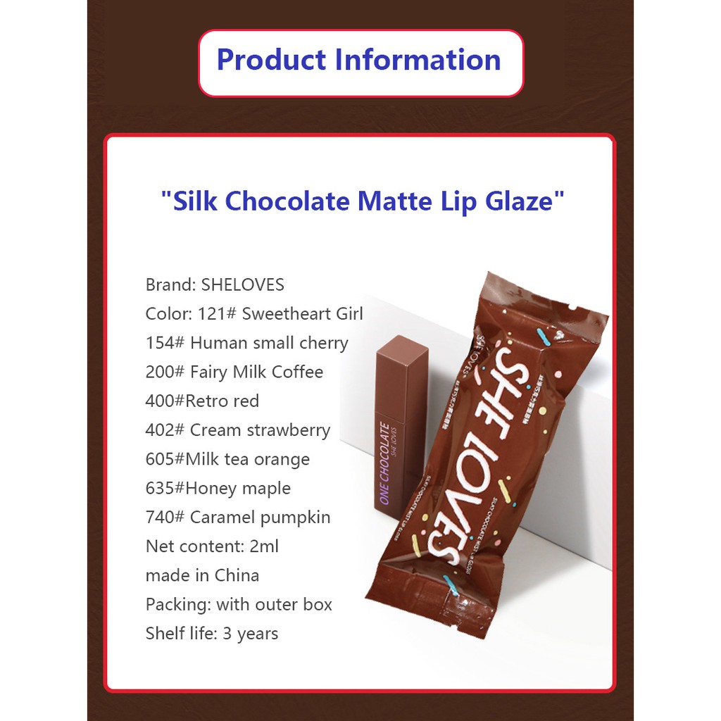 [SHE LOVE] Son kem lì lâu trôi thiết kế hình thanh Socola | BigBuy360 - bigbuy360.vn