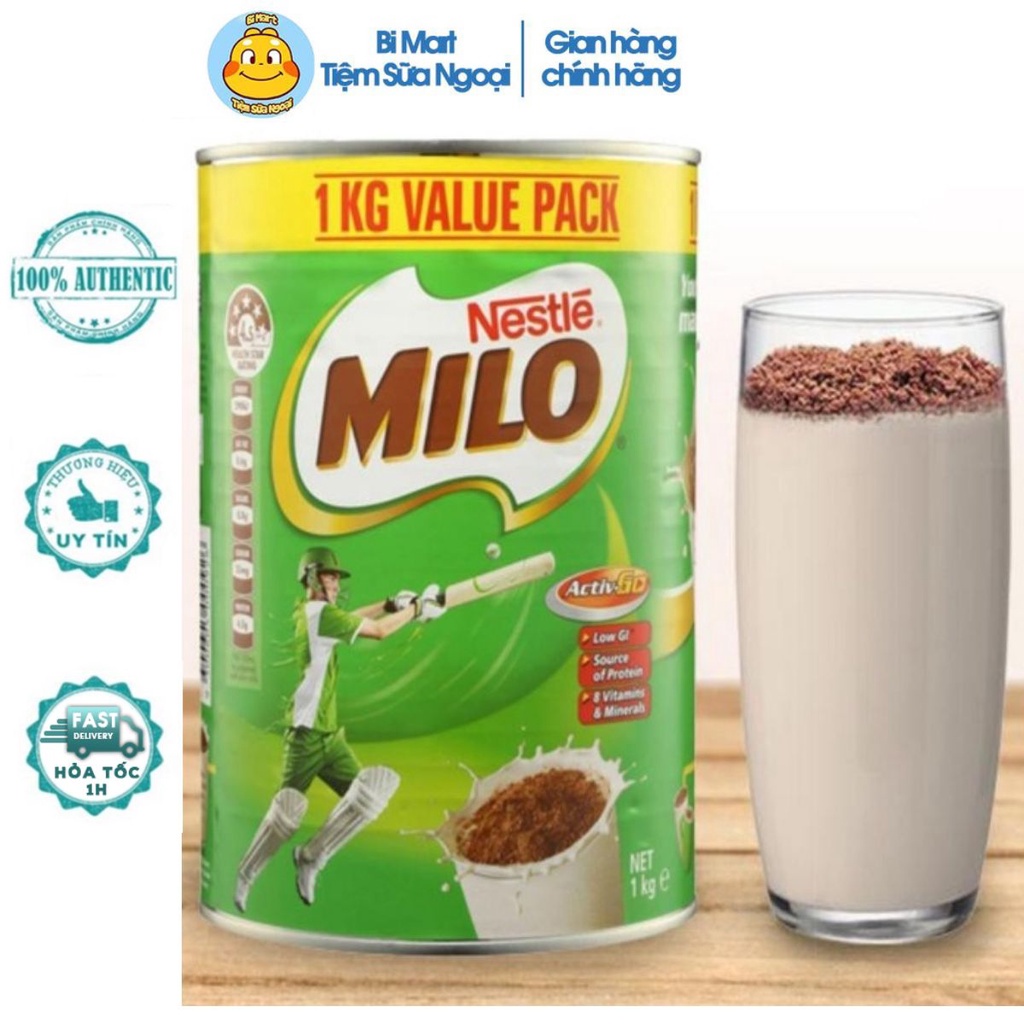 Sữa bột Milo Nestle, Úc Nhập Khẩu dinh dưỡng Vitamin B1-B2, chuyển hóa đường thành năng lượng cho trẻ