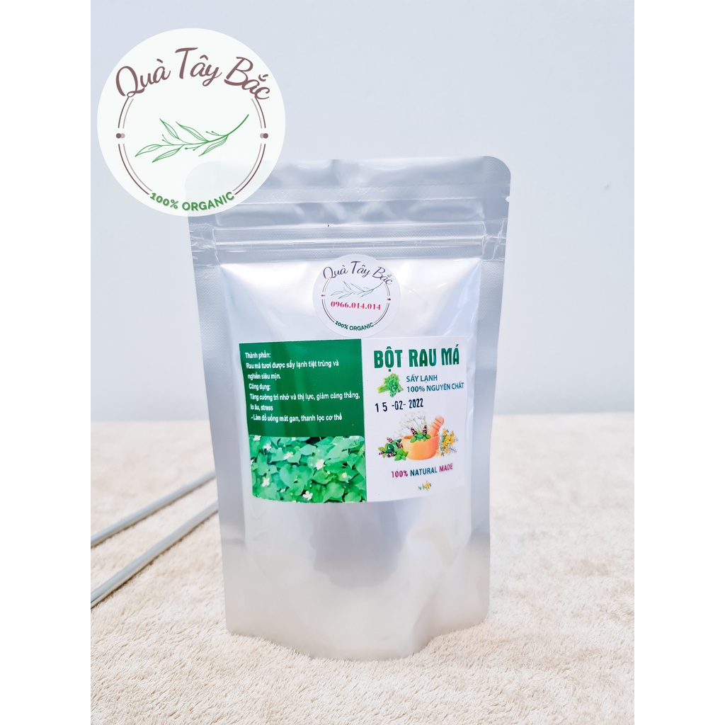 Bột rau má sấy lạnh nguyên chất Organic - SIÊU MỊN TÁCH GÂN 100%