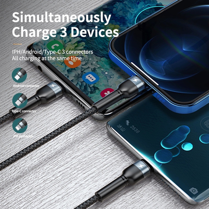 cáp sạc 3 đầu Remax rc124th