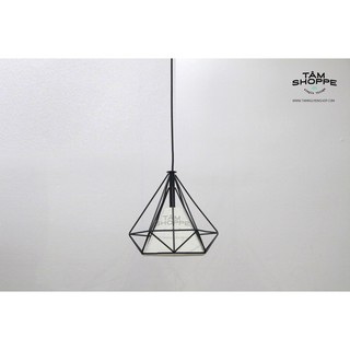 [SƠN TĨNH ĐIỆN - KÈM ÚP TRẦN]  Bộ đèn thả trần Vintage Khung sắt Kim cương