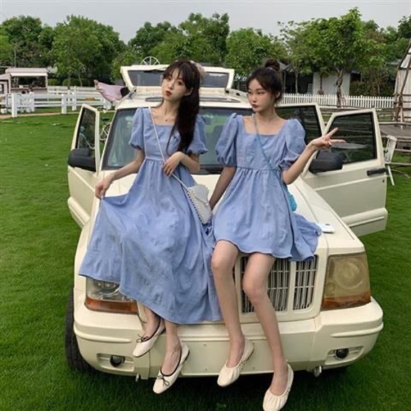 Set Váy Ngắn Váy Dài Ulzzang Thời Trang Nữ Cho Đôi Bạn Thân 2021 M2