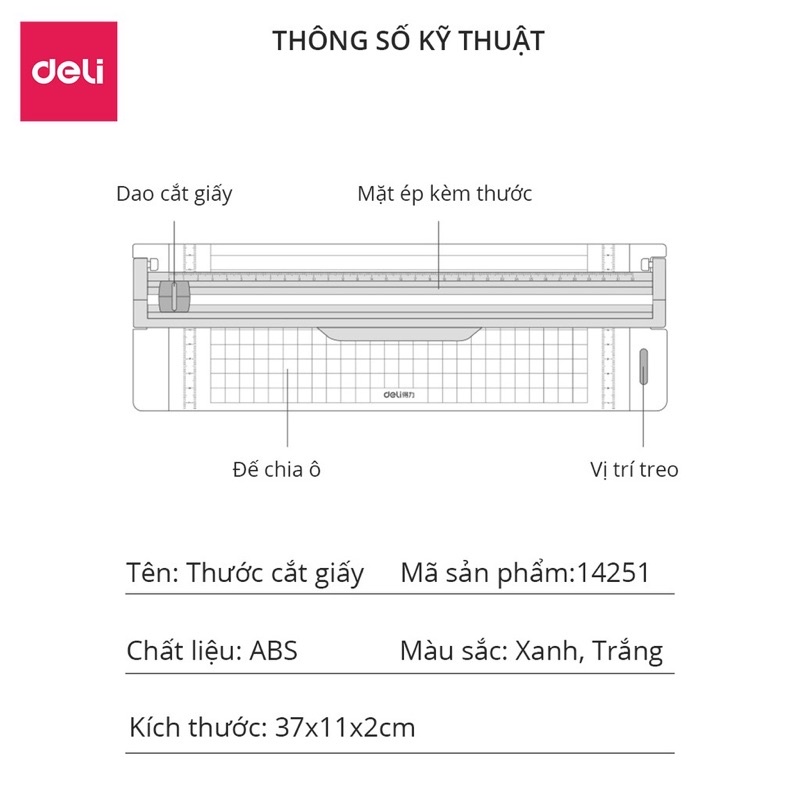 Bàn Cắt Giấy Deli Mini Khổ A4 [ TIỆN LỢI ] Cắt Được Giấy 300gsm