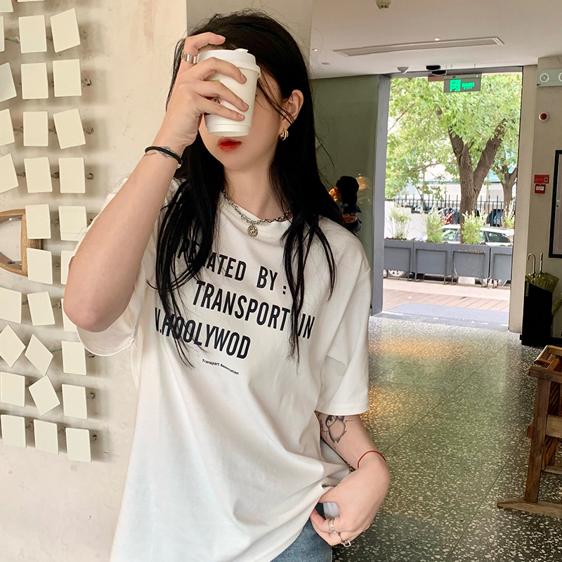 Áo Thun Nữ Ngắn Tay In Chữ Nhiều Màu Thời Trang