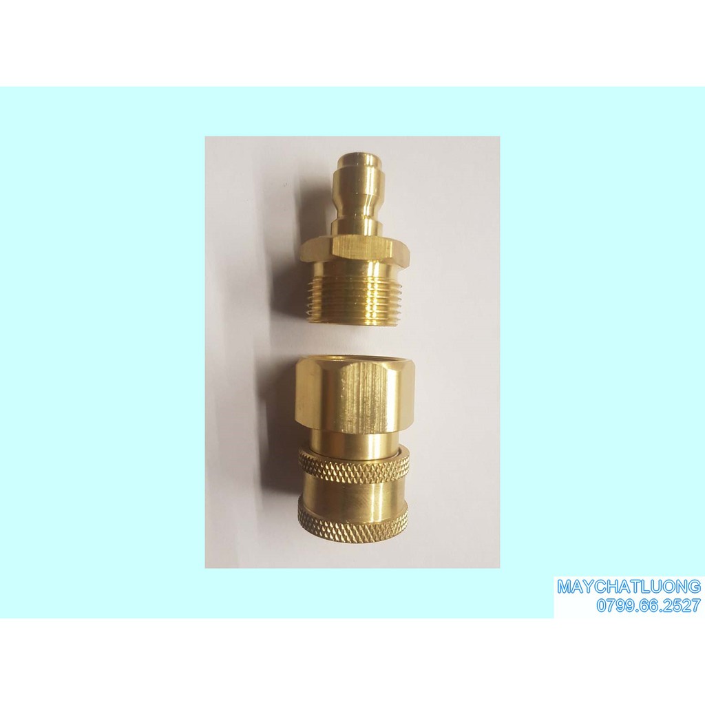 BỘ KHỚP NỐI NHANH ĐỒNG THAU 22MM - ĐẦU RA -CHO MÁY RỬA XE ÁP LỰC CAO
