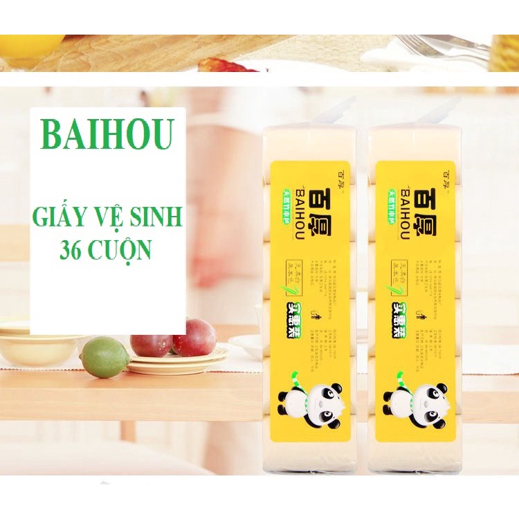 BỊCH 36 CUỘN 2.9 KG GIẤY VỆ SINH GẤU TRÚC BAIHOU NỘI ĐỊA TRUNG [100% CHÍNH HÃNG]