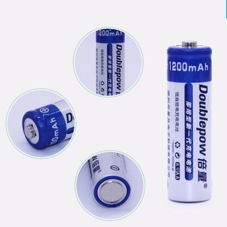 Vỉ 4 viên pin sạc AA dung lượng 1200 mAh - tặng kèm hộp nhựa - hãng DOUBLEPOW - pin Ni-MH dùng cho đèn pin, đồ chơi,..