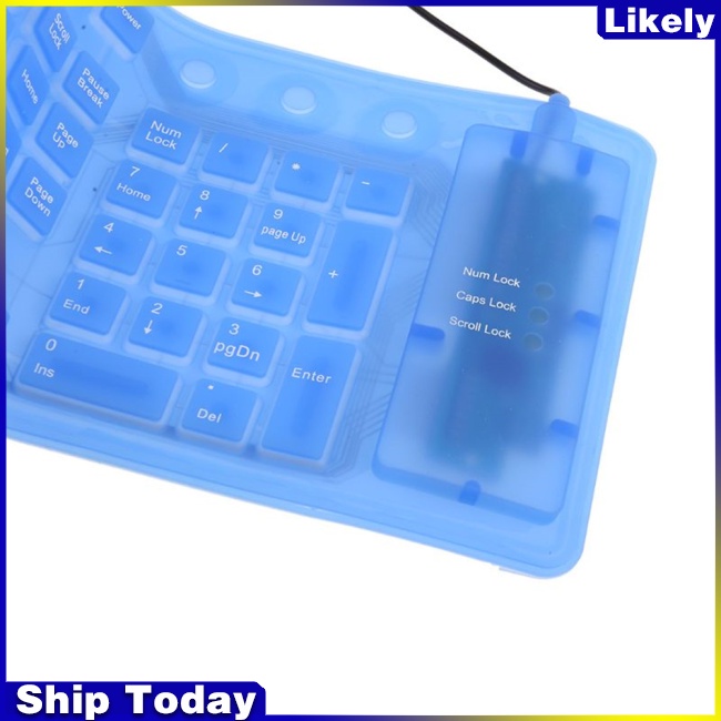 Bàn Phím Silicone Mềm Gấp Gọn Linh Hoạt Chống Nước 109 Phím Cho Windows