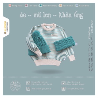 (HRNEE) Set mũ khăn len ống Hrnee