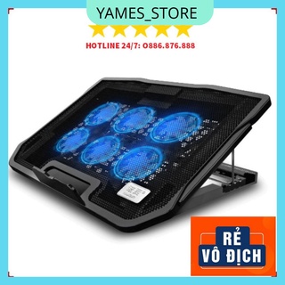 Đế tản nhiệt nuoxi h9 với 2 cổng usb 6 cánh quạt tản nhiệt êm ái cho laptop, macbook