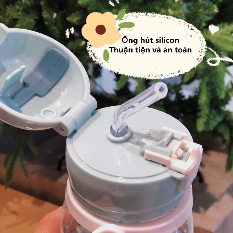 Bình đựng nước hươu hoạt hình dễ thương, cốc sippy trẻ em tập uống, bé trai và bé gái, chống rò rỉ
