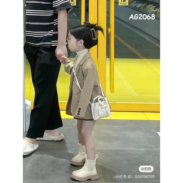 Áo Khoác Blazer Trendy Style Hàn Cho Bé Gái Từ 9-35kg