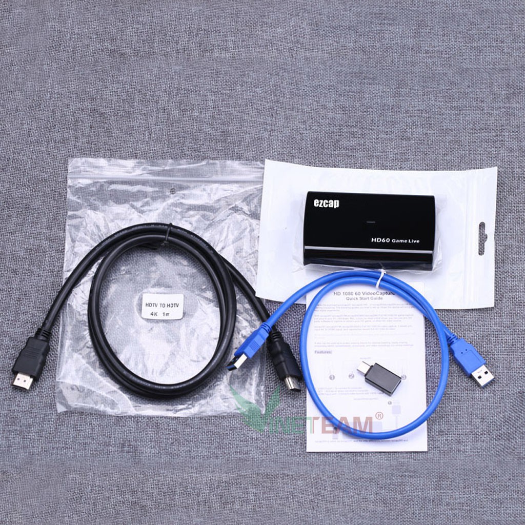Ezcap 266 hộp Video Game Capture hdmi to usb 3 0 livestream obs  Tương Thích Với Windows/Mac/Linux VINETTEAM -DC4450