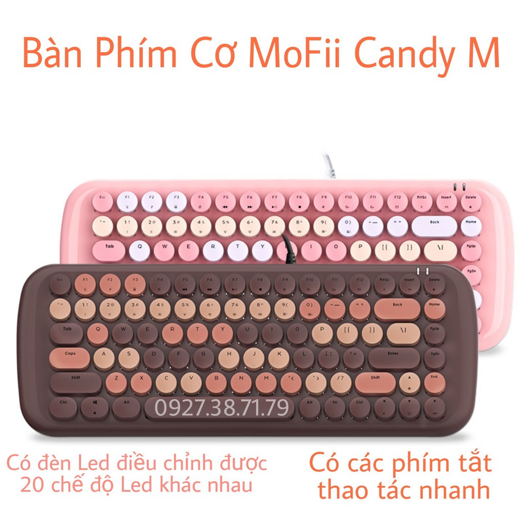 (CÓ SẴN) Bàn phím cơ cao cấp MoFii Candy M - Có đèn Led điều chỉnh được 20 chế độ Led siêu xinh và xịn xò