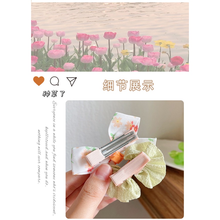 Set 09 ghim tóc, chun tóc, kẹp tóc cho bé gái và bạn gái may thủ công xinh xắn, dễ thương ngọt ngào