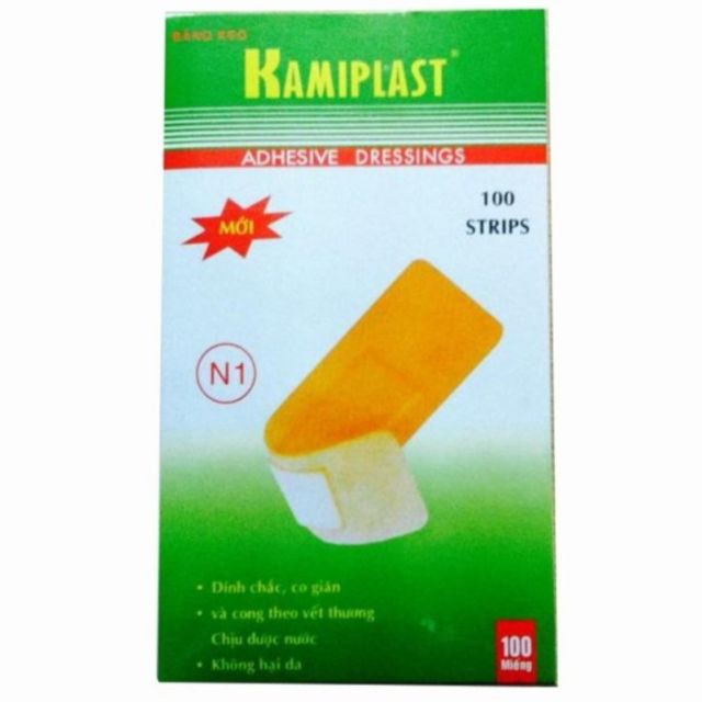 Hộp 100 miếng băng cá nhân Kamiplast