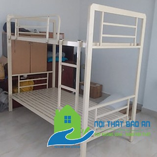 Giường sắt hộp 2 tầng sắt dày cao cấp, sơn tĩnh điện bền đẹp không rỉ sét, Ngang : 1mx1m( Tầng Dưới – Tầng Trên)