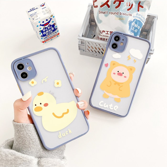 Ốp lưng iphone Pig & Duck nhám viền nổi cong 5/5s/6/6plus/6s/6splus/7/7plus/8/8plus/x/xr/xs/11/12/pro/max/plus/promax | BigBuy360 - bigbuy360.vn