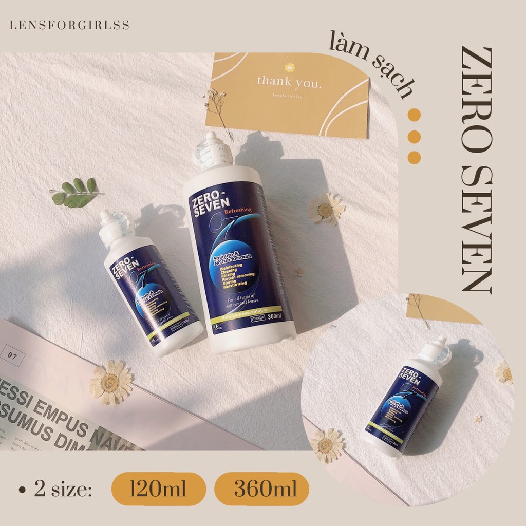 Nước NGÂM kính áp tròng Zero Seven 120ml &amp; 360ml