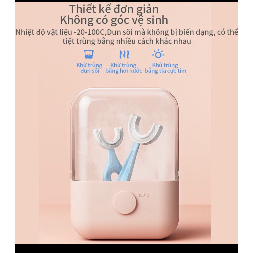Bàn chải đánh răng hình chữ U bằng silicon cho bé 2 -12 tuổi