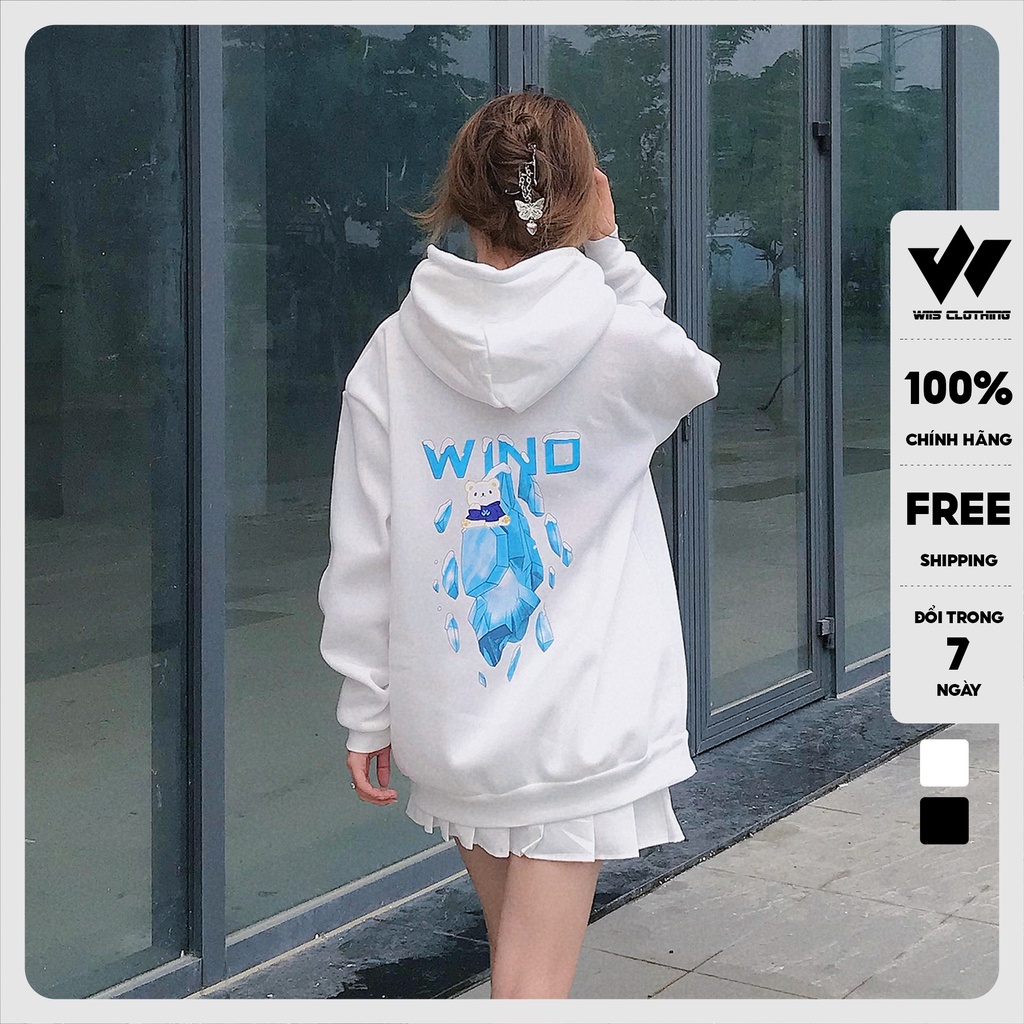 Áo hoodie unisex WIIS form rộng nỉ nam nữ HD22 thời trang thu đông oversize