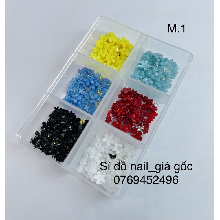 Khay hoa mix bi mix màu- phụ kiện nail- đính móng