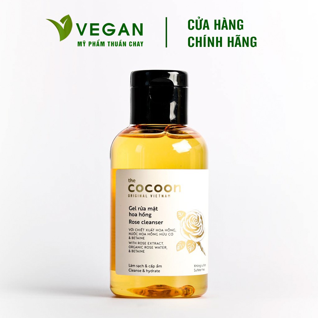 [Mã FMCGMALL -8% đơn 250K] Gel rửa mặt hoa hồng cocoon 140ml (rose cleanser)