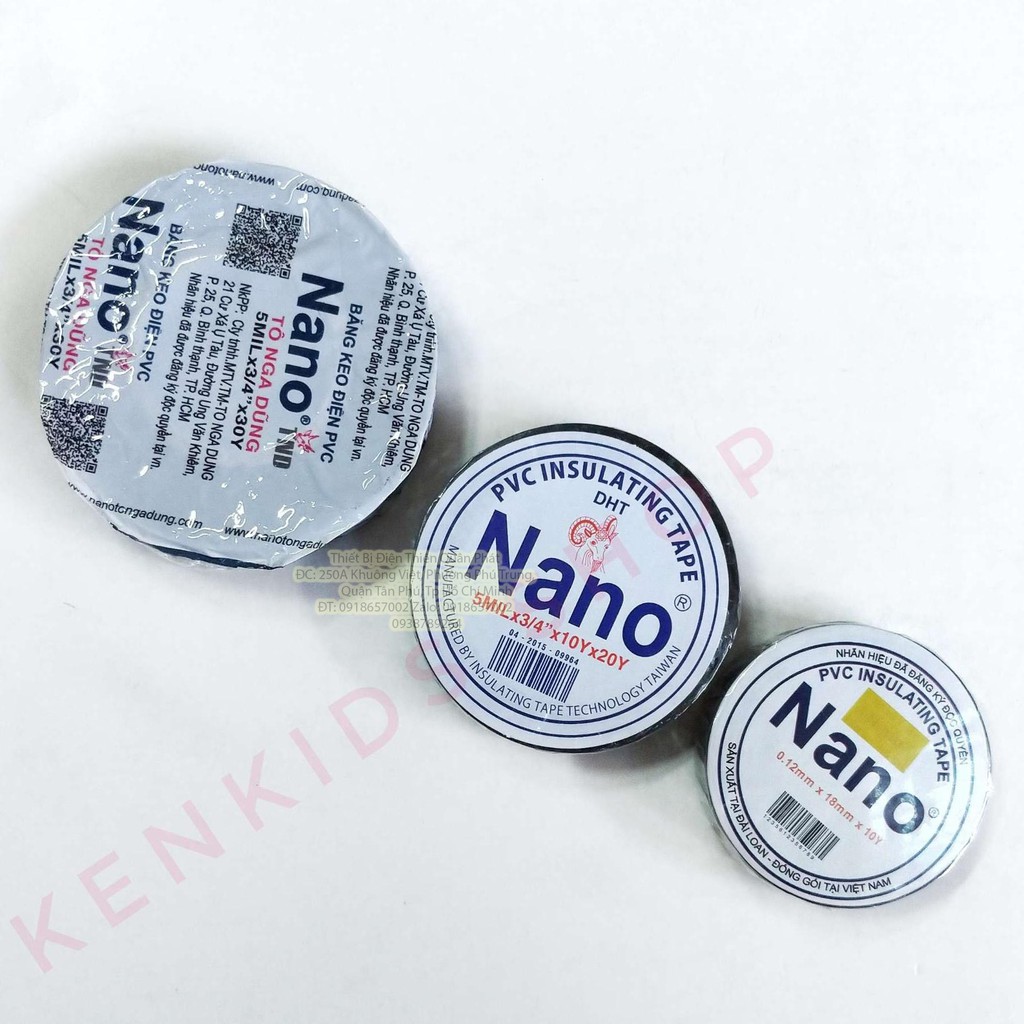 Băng keo điện Nano - TND chính hãng độ dính cao kích thước 10Y~20Y~30Y