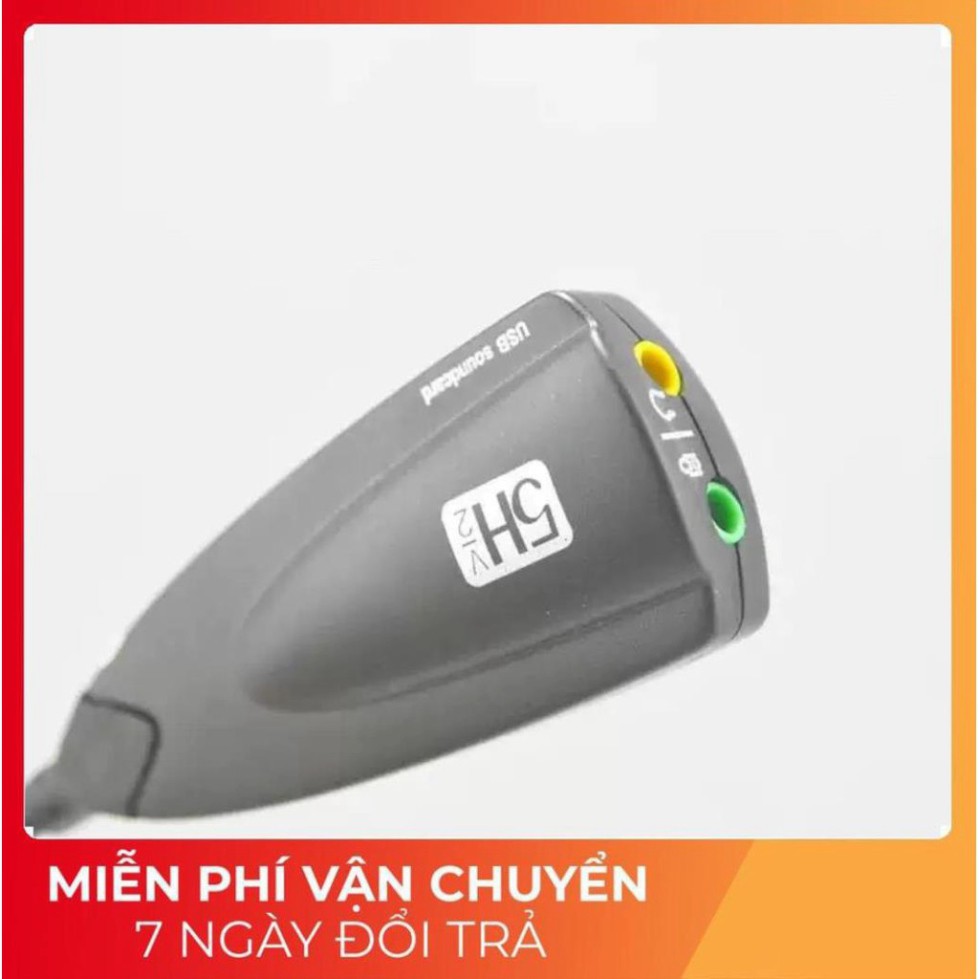 USB âm thanh 5HV2 chuyển đổi từ cổng USB ra cổng âm thanh 3.5 cho thiết bị hư hỏng cổng sound