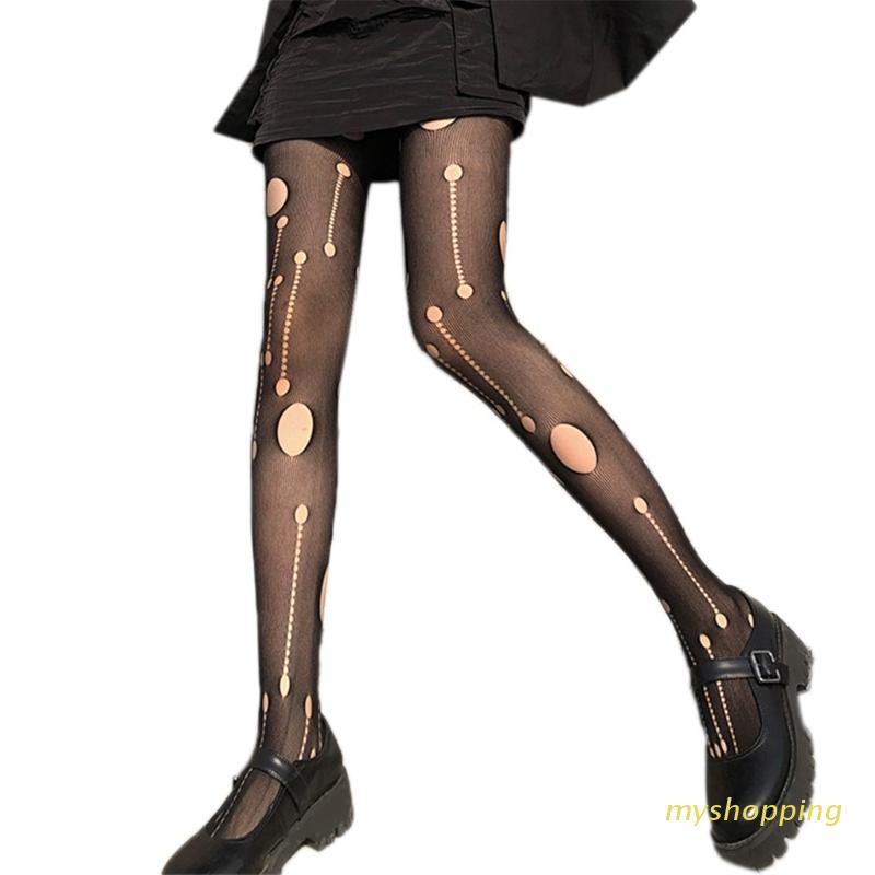 Quần tất lưới màu đen khoét lỗ phong cách retro quyến rũ cho nữ | BigBuy360 - bigbuy360.vn