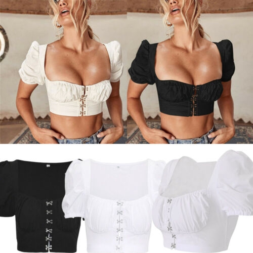 Áo Croptop Tay Ngắn Phối Bèo Thiết Kế Ôm Sát Tôn Dáng | WebRaoVat - webraovat.net.vn