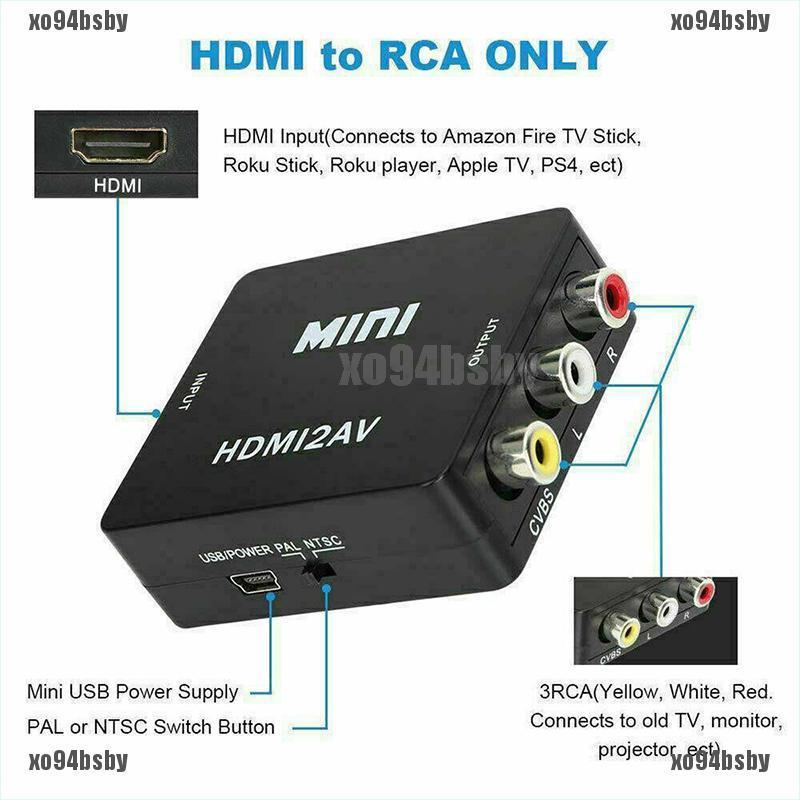 Đầu chuyển đổi video HDMI sang RCA AV CVBS 3RCA 1080P tiện dụng | BigBuy360 - bigbuy360.vn