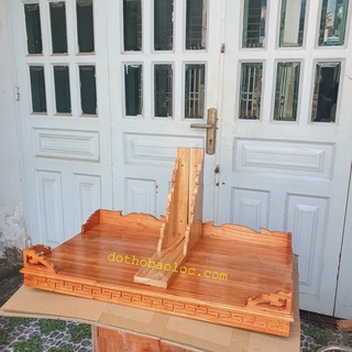 Bàn thờ treo tường gỗ xoan ngang 50cm và 60cm trơn vàng nhạt