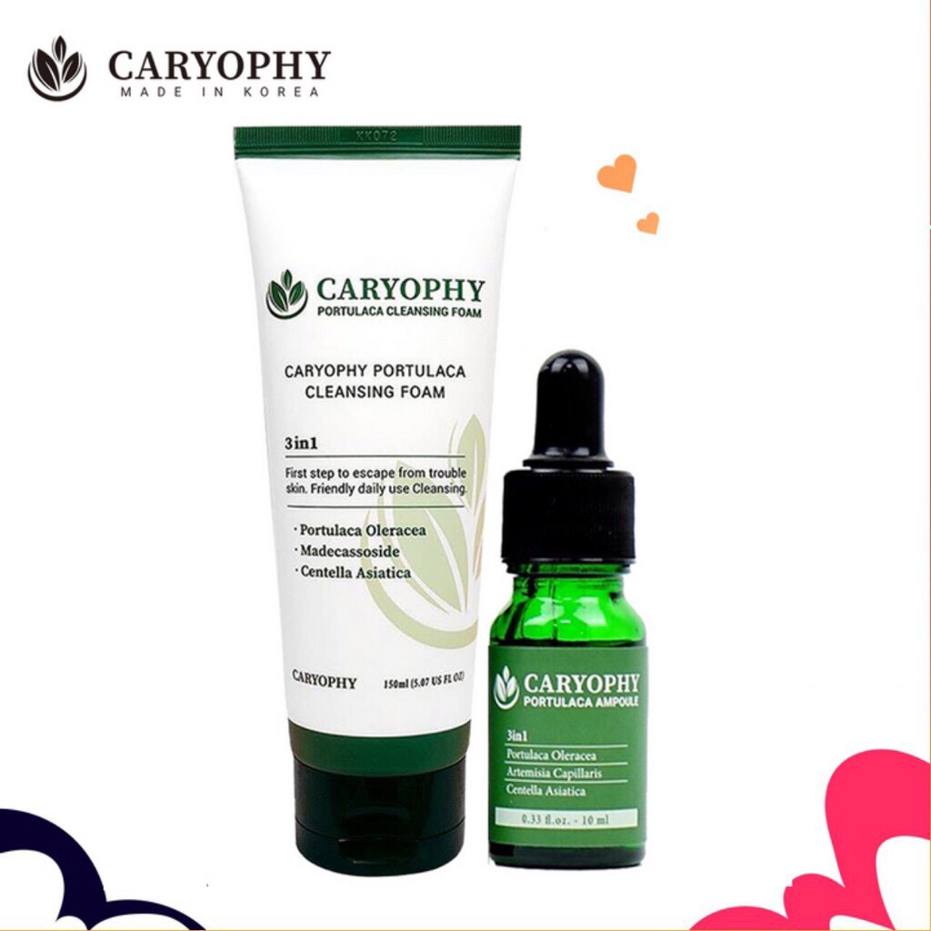Combo làm sạch da, ngăn ngừa mụn và thâm Caryophy (Sữa rửa mặt 150ml + Serum 10ml) | BigBuy360 - bigbuy360.vn