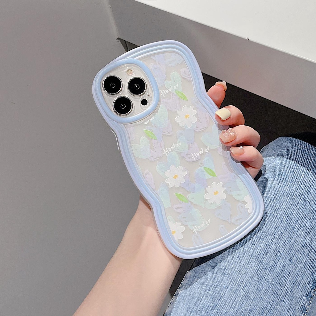 Ốp Điện Thoại TPU Mềm Trong Suốt Chống Sốc In Họa Tiết Hoa Kèm Dây Đeo Cho iPhone 11 12 13 Pro Max XR X XS Max