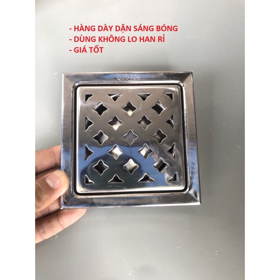 Phễu thoát sàn inox304 chống hôi ngăn mùi mặt hoa 12x12,15x15