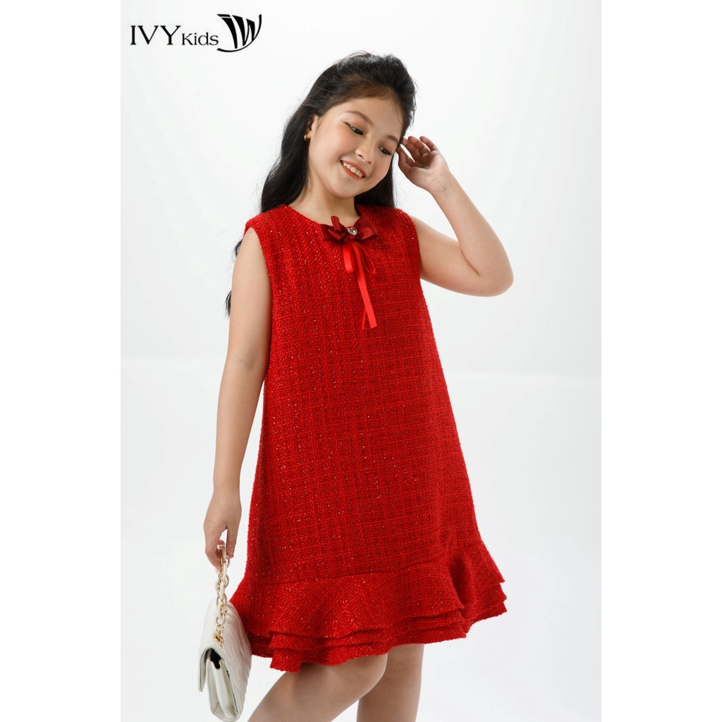Đầm tweed dáng suông bé gái IVY moda MS 41G1413